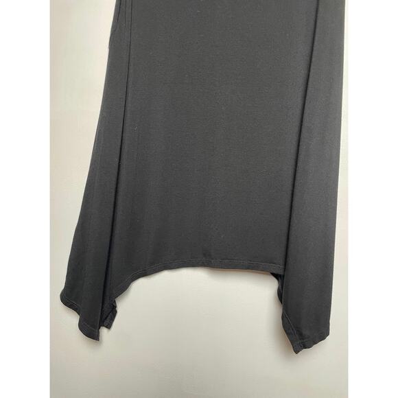 V Neck Blouse Womens Size Small Sleeveless Lace Front Solid Black A-line Hem Top - Picture 9 of 12